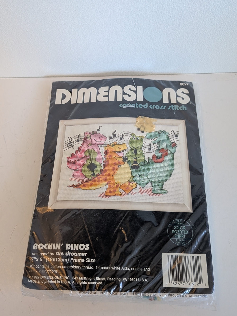 Vintage Dimensions 6622 Rockin' Dinos Counted Cross Stitch Kit Dinosaur